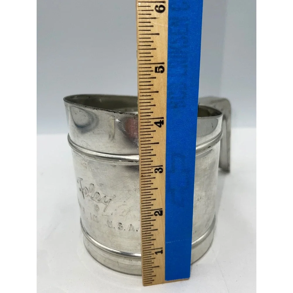 Foley Flour Sifter Silver  Aluminum Squeeze Handle Vintage
